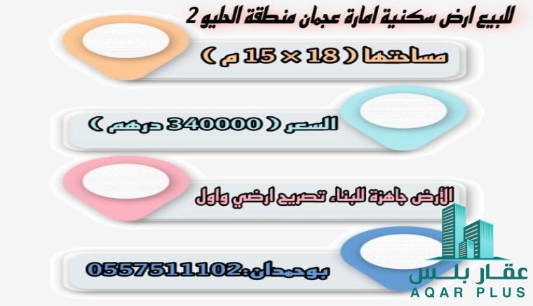 ارض سكنية عجمان منطقة الحليو